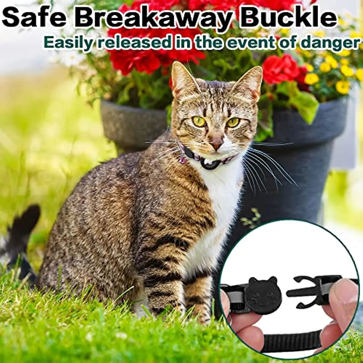 Airtag Cat Collar Breakaway Kitten Collar with Apple Air Tag Holder