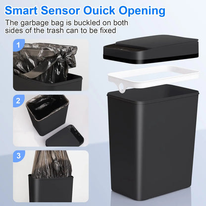 Touchless 12L Sensor-Activated Trash Can Automatic Trash