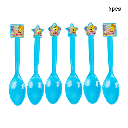 Cartoon SpongeBob Theme Birthday Party Balloon Disposable Tableware Mask Flag Candy Box Backpack Baby Shower party supplies