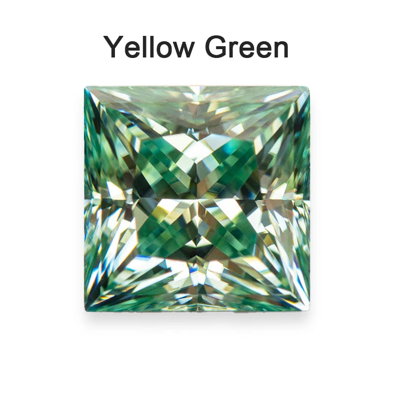 Moissanite Loose Stone VVS1 Princess Cut Charms Jewelry Making with Certificate