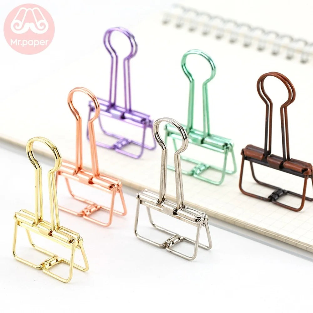 10 Pcs Colors Gold Sliver Rose Green Purple Binder Clips Large Binder Clips