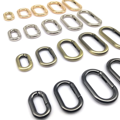 HZYUEGOU Oval Spring O Ring Openable Leather Bag Handbag Strap Buckle Connect Pendant Key Dog Chain Snap Clasp Clip Carabiner