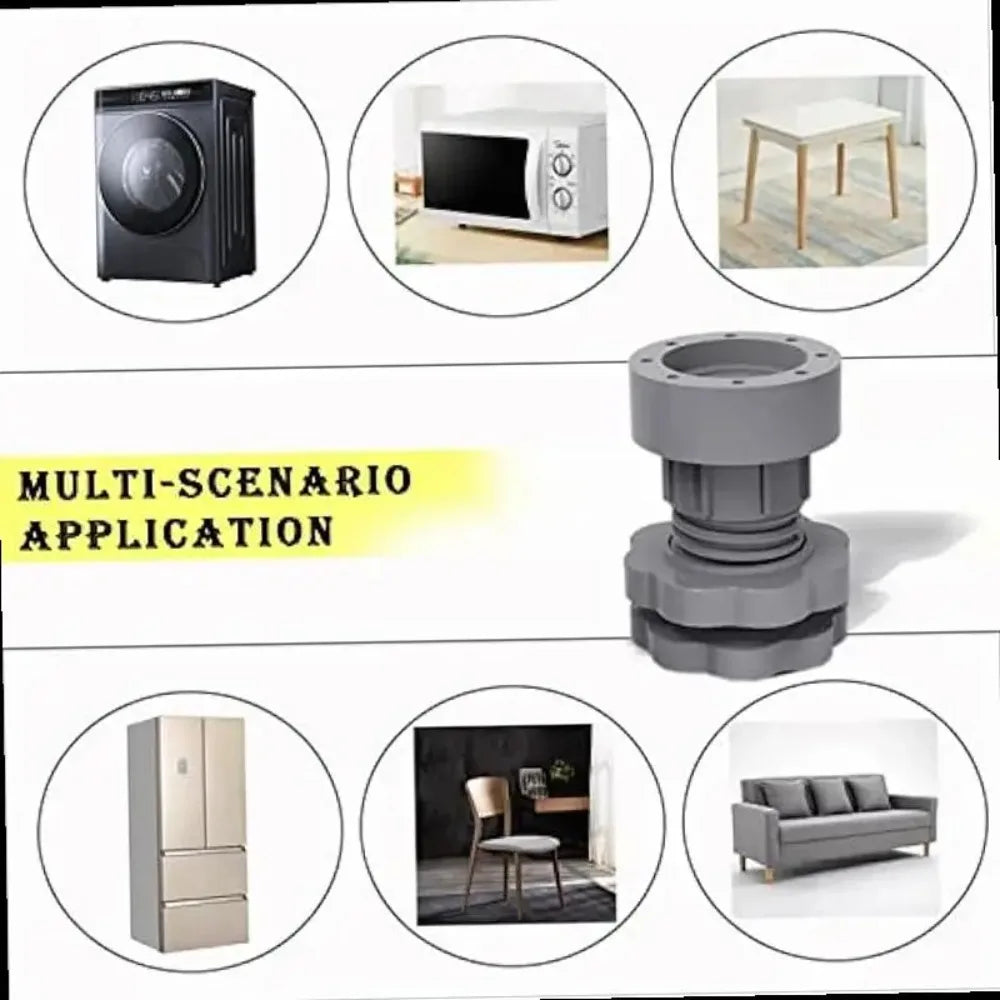 4pc Universal Adjustable Height Washing Machine Foot Pads Silent Skid Raiser Mat Washing Machine Support Dampers Stand Furniture