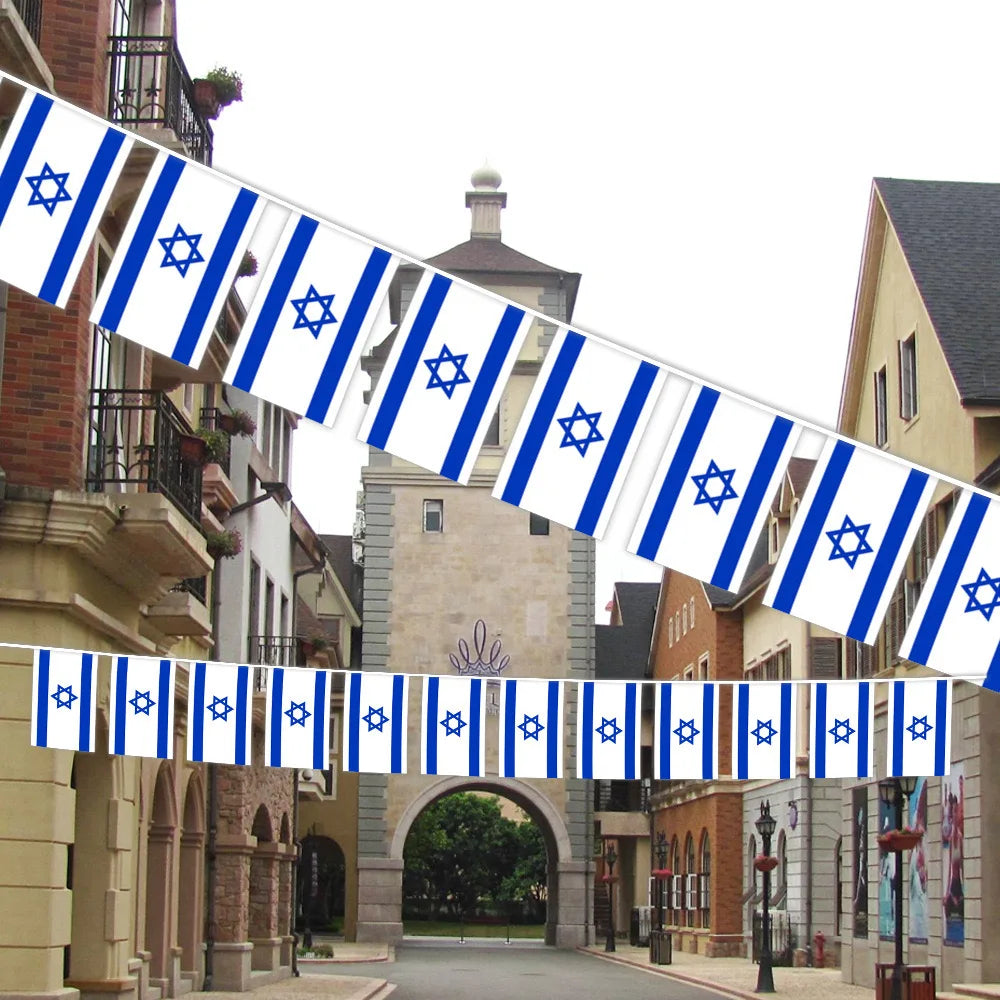 Israel Flags 5 Meters 14X21CM Bunting Banner Flag Israel 20pcs/set