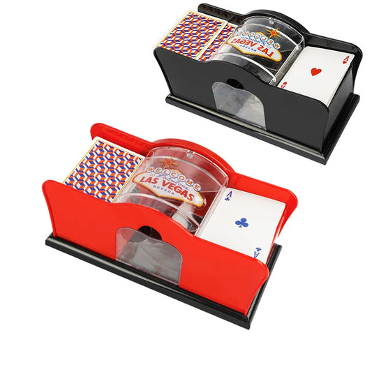 Card Shuffler 2 Deck with Hand Crank Card Shuffler Blackjack UNO Poker Playing Card Machine
