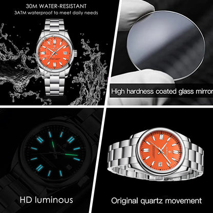 Men Watch Analog Quartz Wristwatches Waterproof Chronograph