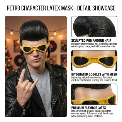 Tony Pitony REAL Elvis Half Face Mask Latex Retro Costume Accessory Singer Fan