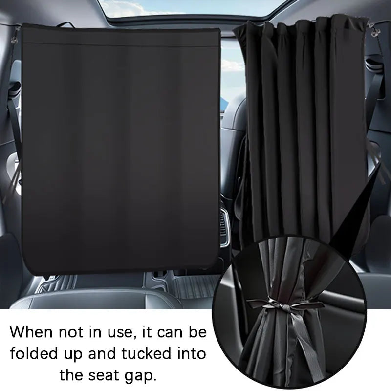 Car Privacy Sunshade Curtain Isolation Window Shade Privacy Travel Nap Night Car Camping Detachable Simple Curtain Polyester