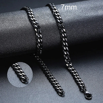 Cuban Chain Necklace Unisex Stainless Steel Solid Metal Jewellry GIFT