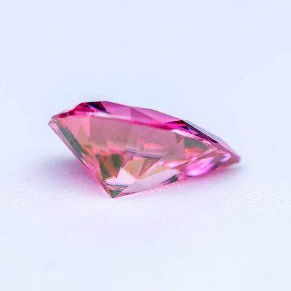 Moissanite Pink Color Pear Cut Lab Gemstone DIY Ring Necklace Earrings with Certificate