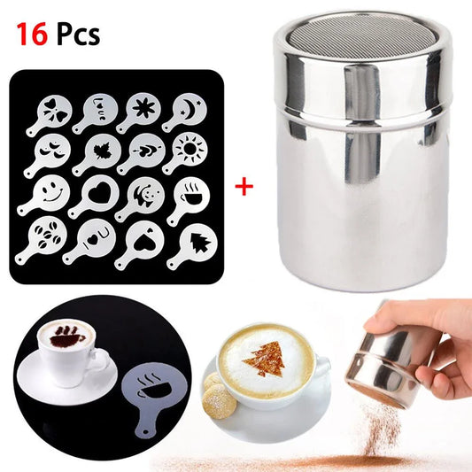 Christmas Cappuccino Mold Coffee Printing Model Cake Powdered Sugar Chocolate Cocoa
