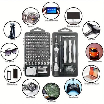 115-in-1 Magnetic Screwdriver Set, High Hardness Multifunctional Repair Tool Kit with Special-Shaped Bits for Phone/PC