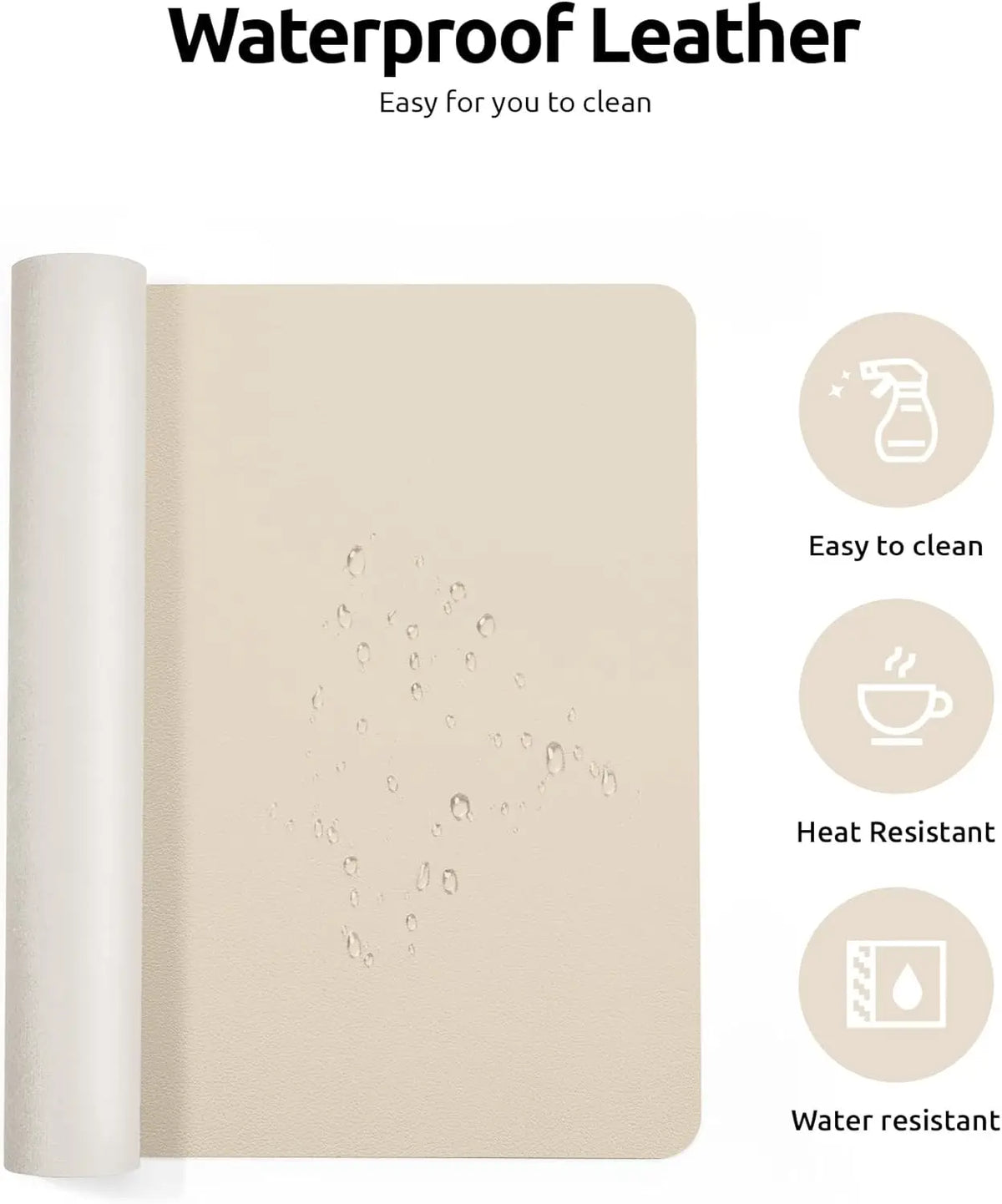 Mouse Pad Office Desk Mat Leather Desk Pad Protector Non-Slip PU Leather Desk Blotter