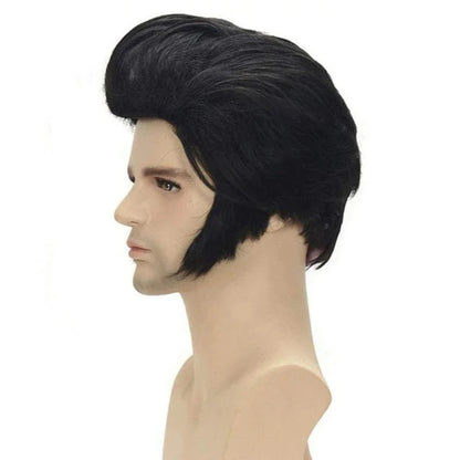 Elvis Presley Wig Glasses Mens Italian Antony Pitonys Singers Hair Wigs + Sunglasses