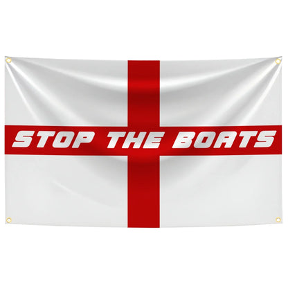 Polyester Stop The Boats Flag - Proudly British Design 🎁 Buy 6 & GET 2 FREE