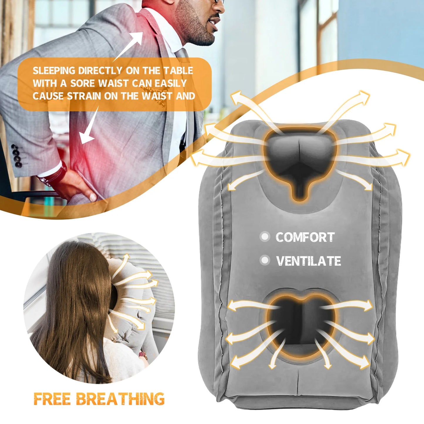 Inflatable Travel Pillow Airplane Pillow Travel Accessories Neck Head Support Airplane Seat