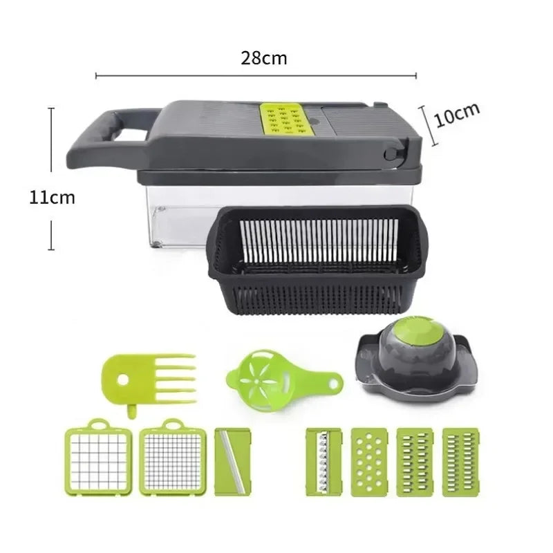 16in1 Vegetable Slicer Shredder with Basket Fruit Potato Carrot