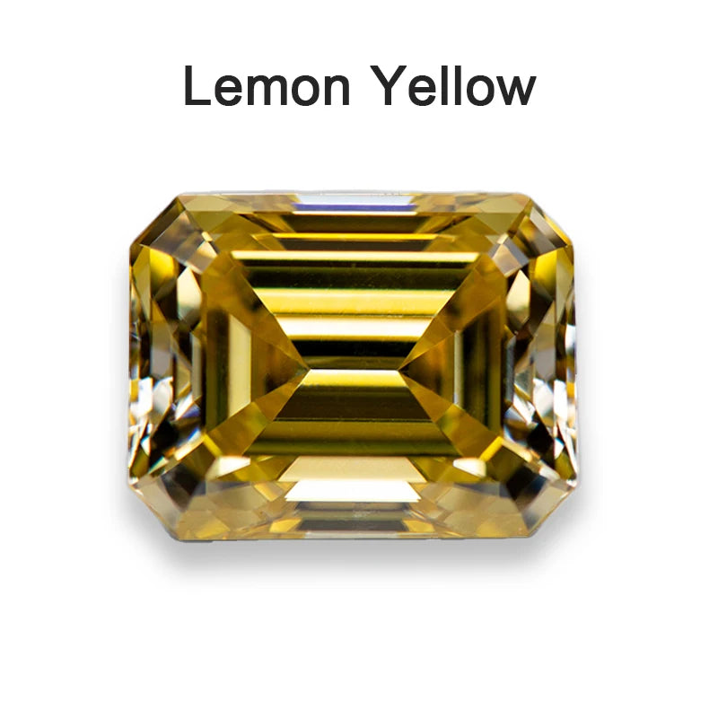 Moissanite Loose Stone VVS1 Emerald Cut Beads Jewelry Making with Certificate