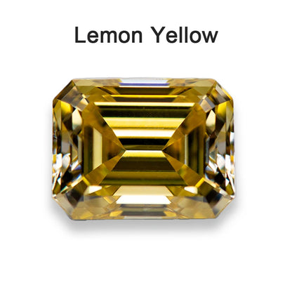 Moissanite Loose Stone VVS1 Emerald Cut Beads Jewelry Making with Certificate