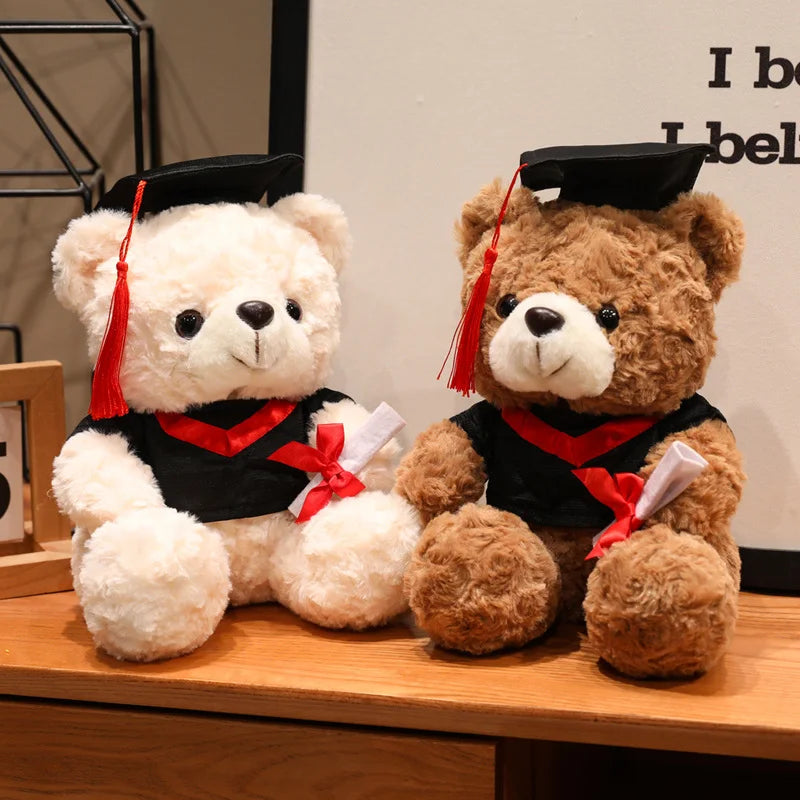 Cute Graduate Doctor Bear Plush Toy – 16/25CM Stuffed Graduation Gift & Home Decor