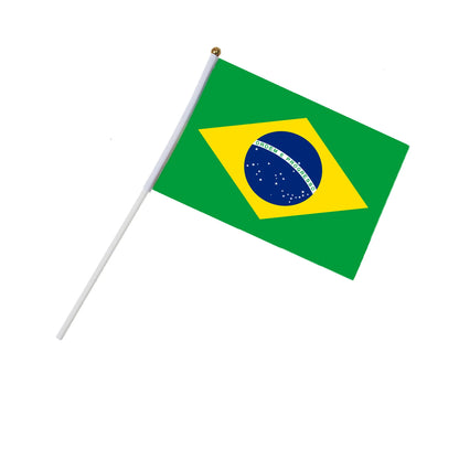 14x21cm 10pcs Brazil national flag hand waving flags parade Sports