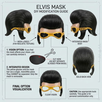 Tony Pitony REAL Elvis Half Face Mask Latex Retro Costume Accessory Singer Fan