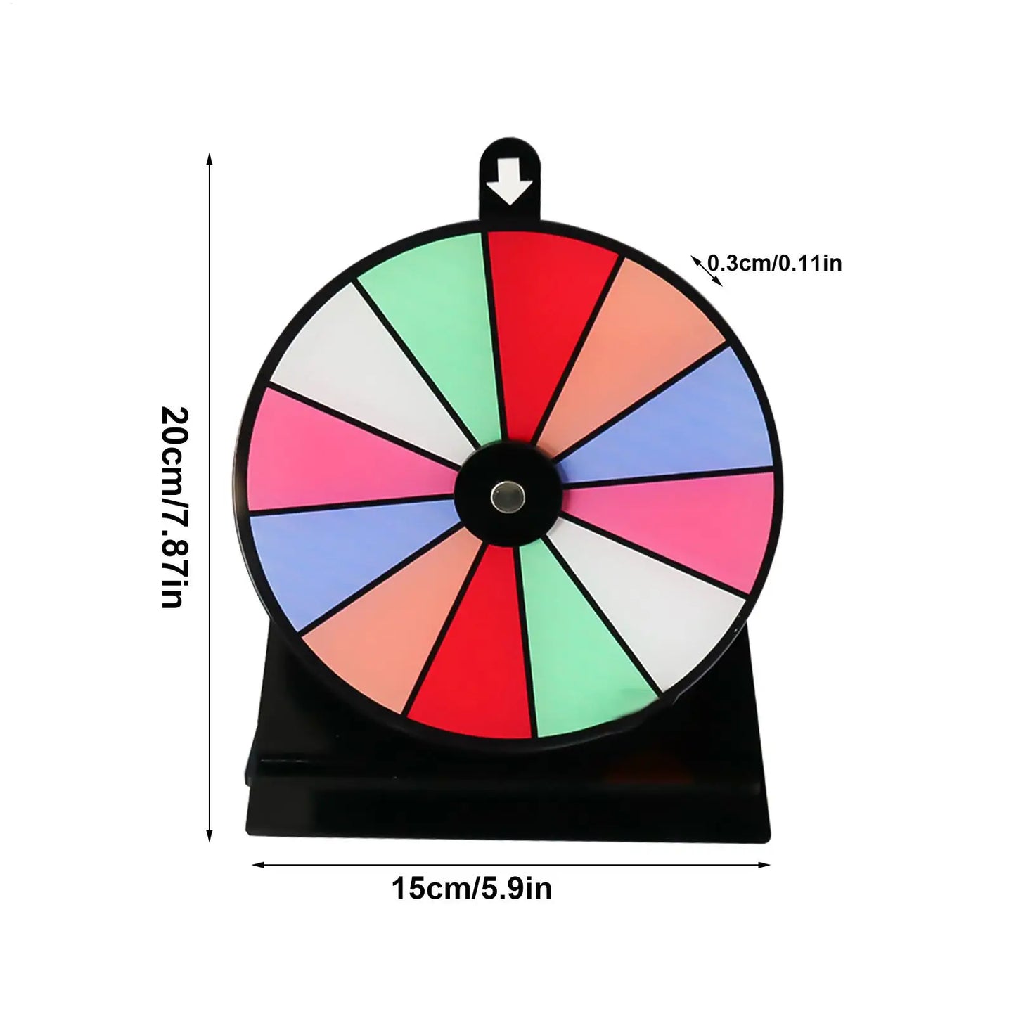 Prize Wheel Spinner with Stand Erasable Game Wheel with 12 Slots Roulette Board Doodle fun Game Fortune for Corporate Events