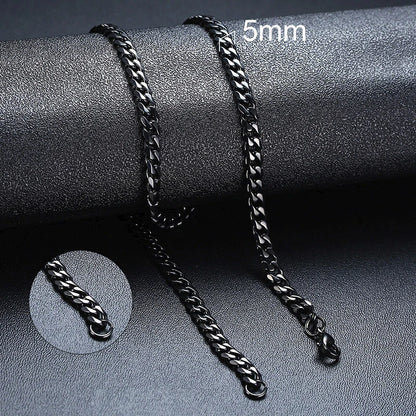 Cuban Chain Necklace Unisex Stainless Steel Solid Metal Jewellry GIFT