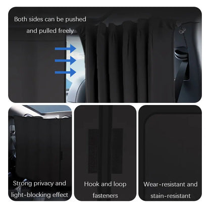 Car Privacy Sunshade Curtain Isolation Window Shade Privacy Travel Nap Night Car Camping Detachable Simple Curtain Polyester