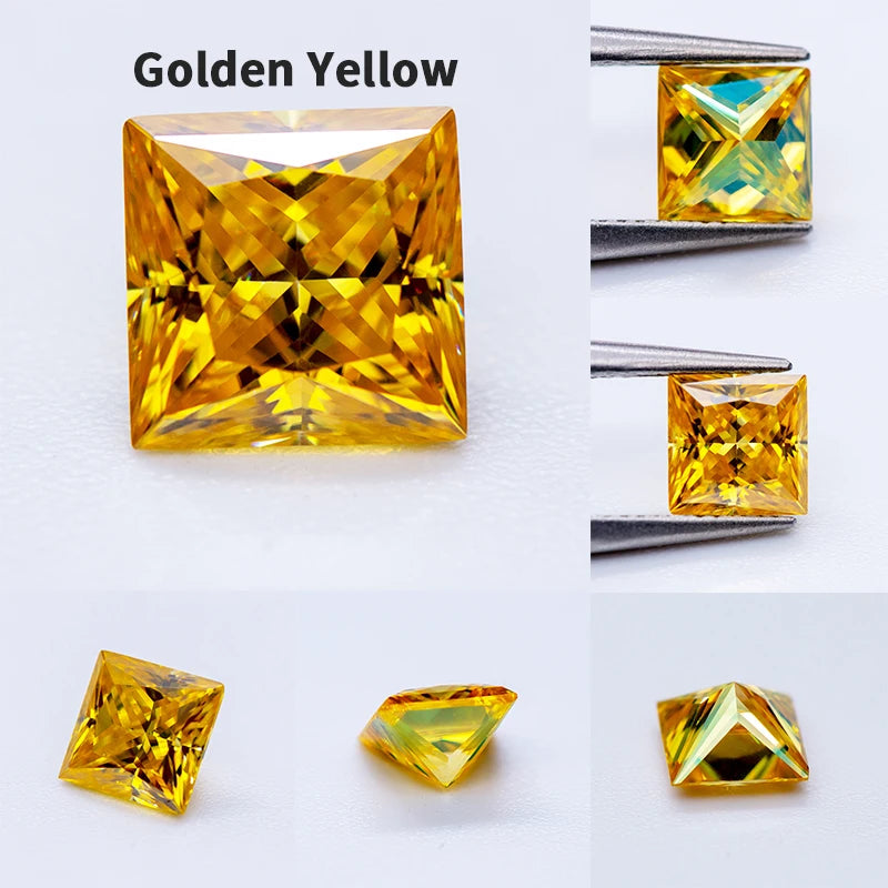 Moissanite Loose Stone VVS1 Princess Cut Charms Jewelry Making with Certificate
