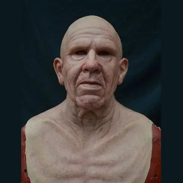 Old Man Mask Full Head Latex Halloween Horror Funny Real Masks