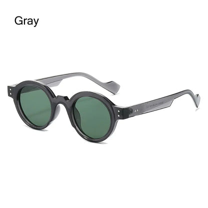 Round Sunglasses Men Punk Double Color Shades UV400 Retro Rivets Decoration Women Trending Sun Glasses Clear Lens Frame
