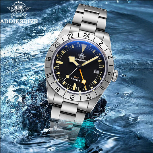 GMT Watch Explorer 200m Waterproof Luminous Stainless Steel Diver