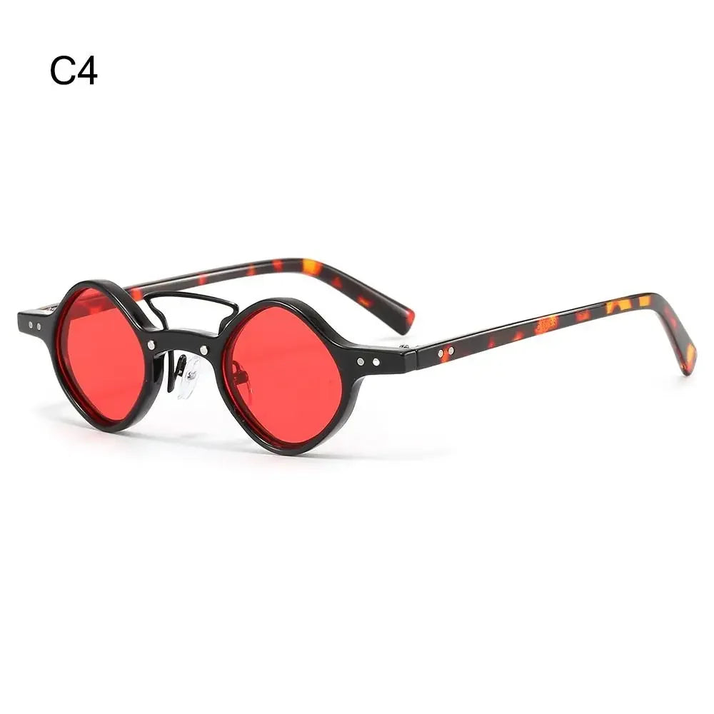 New Hippie Small Round Square Sunglasses Men Women Retro Steam Punk Glasses Vintage Gradient Driving Glasses UV400