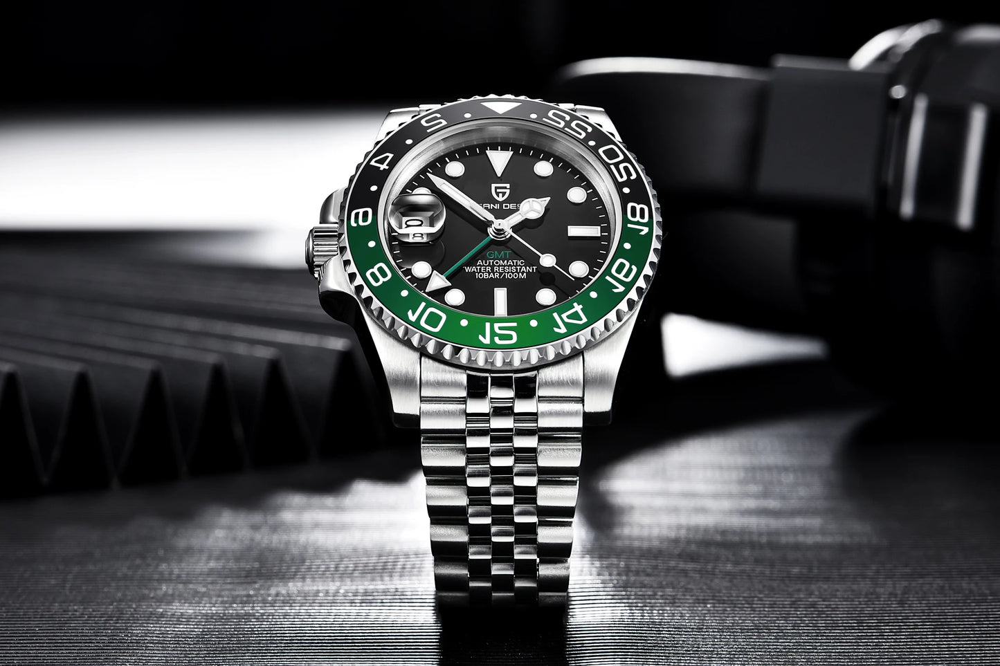 Hulk V3 Version GMT Sapphire Automatic Mechanical Watch Stainless Steel Black/Green