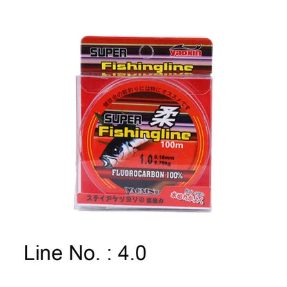 100M Super Strong Line 100% Fluorocarbon Monofilament Nylon Fishing Line
