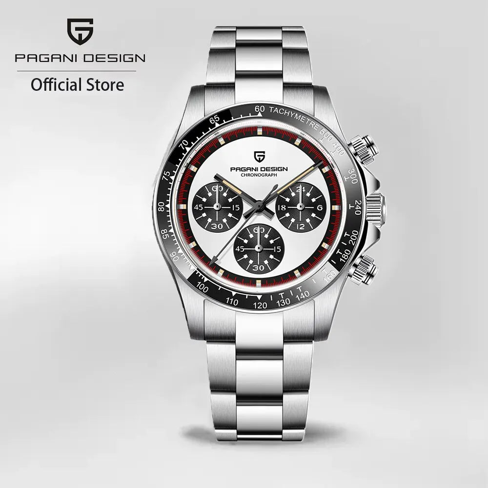 Stainless Steel Chronograph Watch Ceramic Bezel Dayton PAGANI