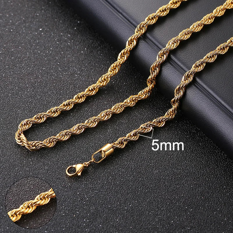 Cuban Chain Necklace Unisex Stainless Steel Solid Metal Jewellry GIFT