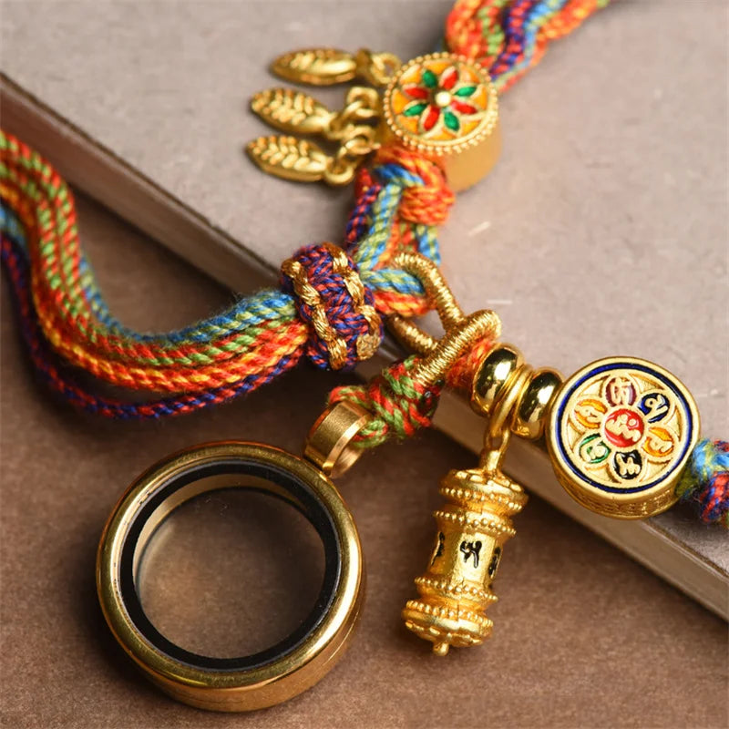 Hand-woven Tibetan Style Bracelet Zakiram Bracelet Green Tara Five Master Thangka Bracelet Tibetan Bracelet For Women Men