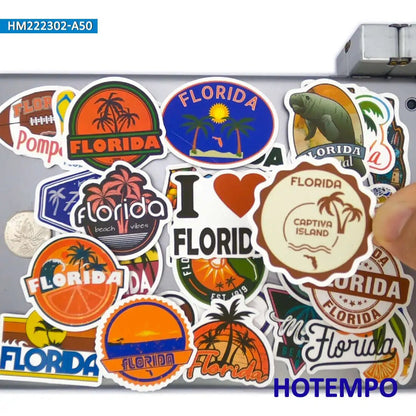 50Pcs Miami Florida USA Stickers