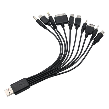10In1 USB to USB Cable Universal Phone Charging Multi-head For Samsung Nokia iPhone Charger