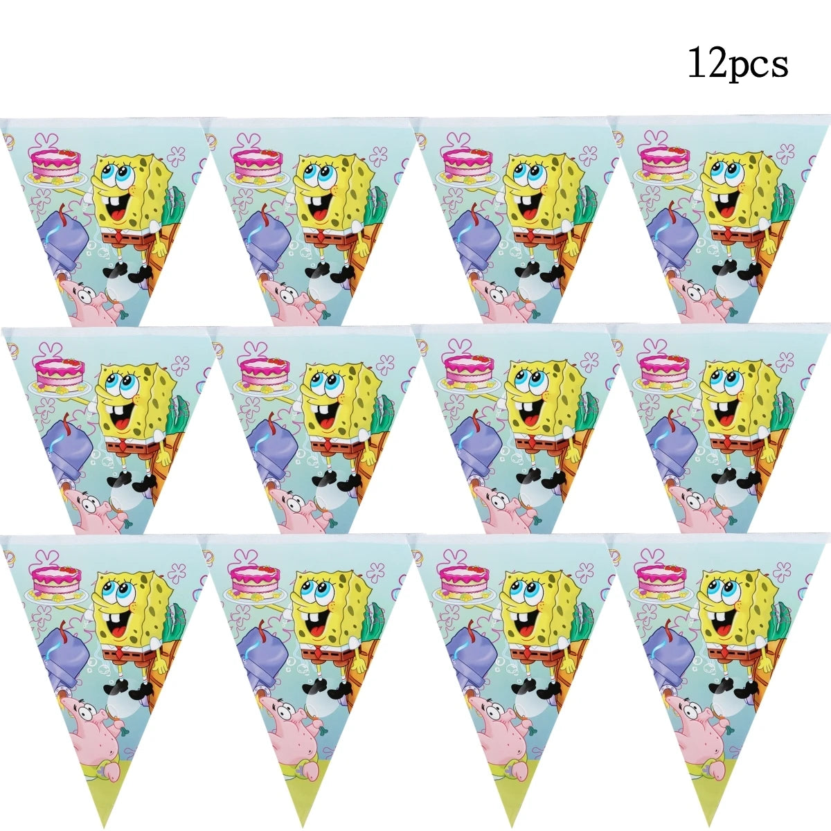 Cartoon SpongeBob Theme Birthday Party Balloon Disposable Tableware Mask Flag Candy Box Backpack Baby Shower party supplies