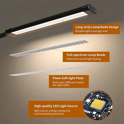 10W LED Desk Lamp with Clamp Reading Light USB