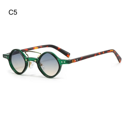 New Hippie Small Round Square Sunglasses Men Women Retro Steam Punk Glasses Vintage Gradient Driving Glasses UV400