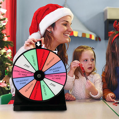 Prize Wheel Spinner with Stand Erasable Game Wheel with 12 Slots Roulette Board Doodle fun Game Fortune for Corporate Events