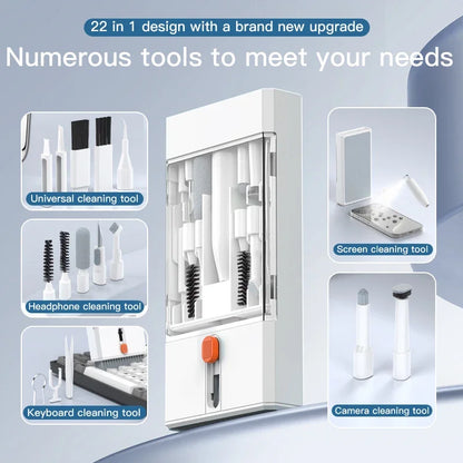 22-in-1 Multi-Function Cleaning Kit  for iPhone AirPods PC Keyboard Phone Headphone