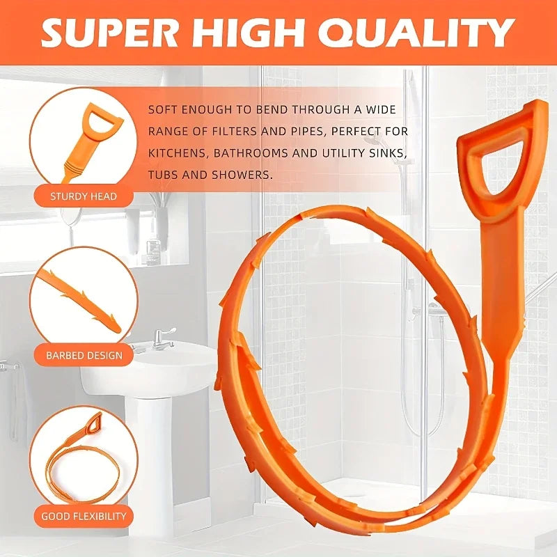 3PCS Drainage Blockage Remover Shower Clean The Sink Snake Bathroom Accessories