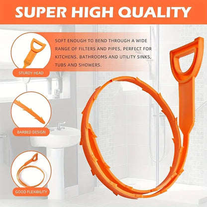 3PCS Drainage Blockage Remover Shower Clean The Sink Snake Bathroom Accessories