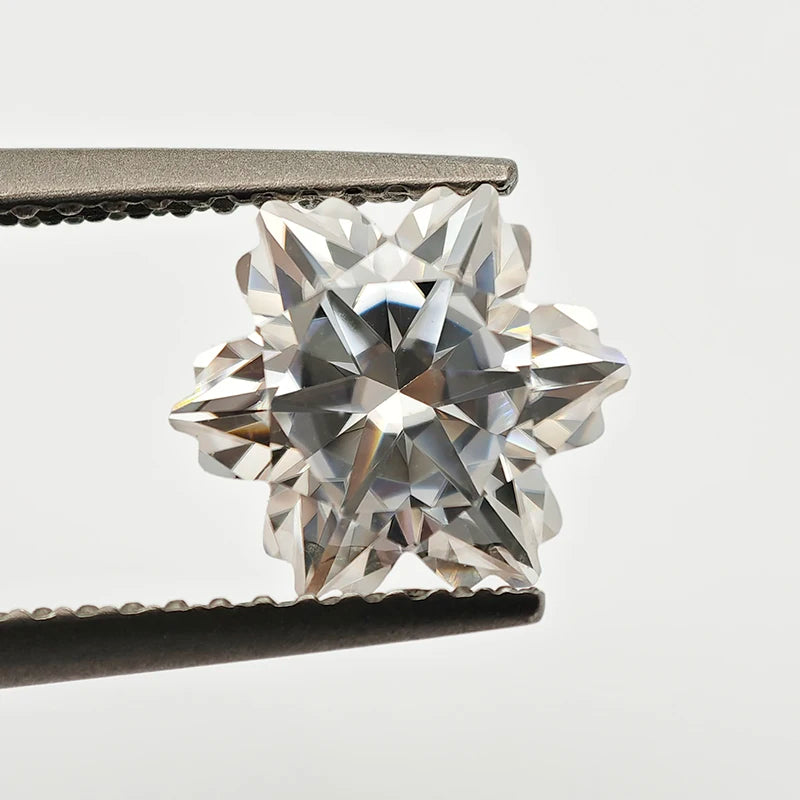 RARE Snowflake Cut Moissanite Loose Stones D Color Moissanite Certificate
