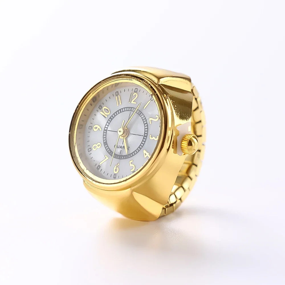 Finger Watch Mini Elastic Strap Alloy Watches Rings Jewelry Clock Retro Roman NEW